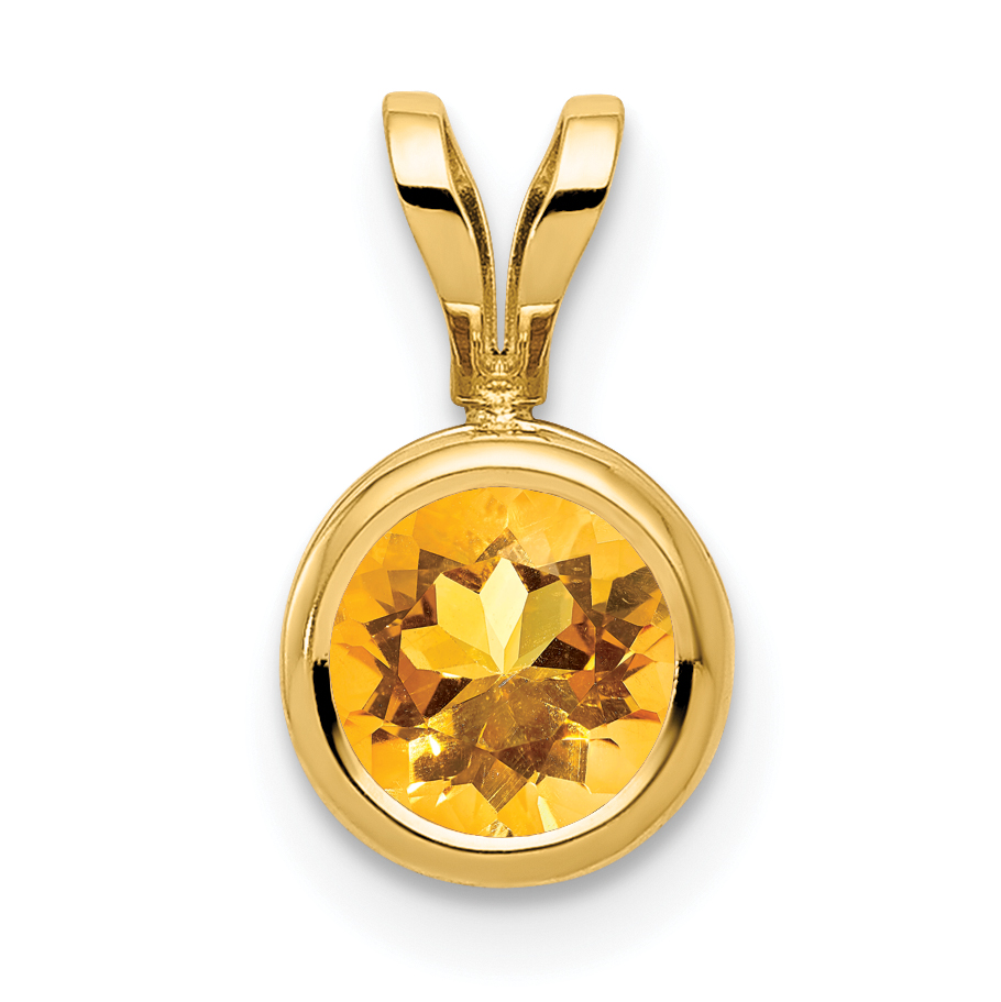 14k 6mm Citrine bezel pendant (XP301CI)