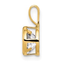 14K 6mm Yellow Gold Round Cubic Zirconia Bezel Pendant view 2