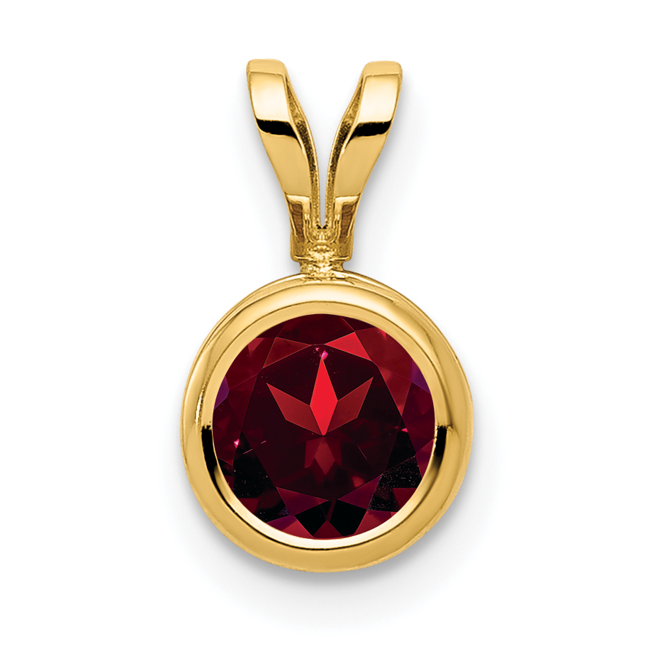 14k 6mm Garnet bezel pendant (XP301GA)