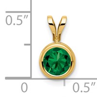 14K 6mm Yellow Gold Round Mount St. Helens Bezel Pendant view 2