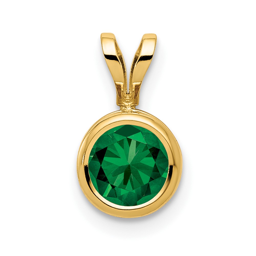 14K 6mm Yellow Gold Round Mount St. Helens Bezel Pendant