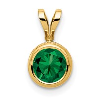 14K 6mm Yellow Gold Round Mount St. Helens Bezel Pendant view 1