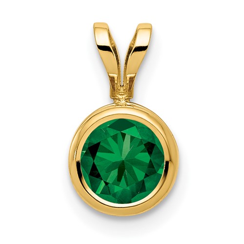 14K 6mm Yellow Gold Round Mount St. Helens Bezel Pendant