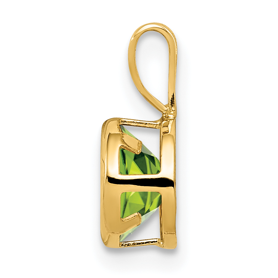 14k 6mm Round Peridot Bezel Pendant XP301PE product image view 2