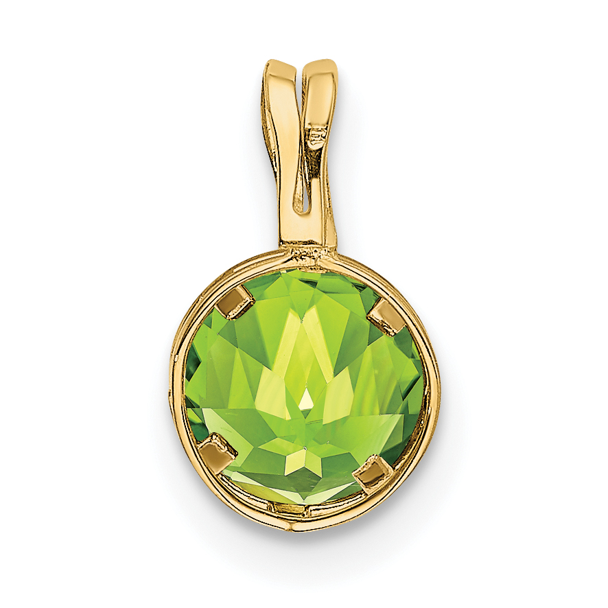 14k 6mm Round Peridot Bezel Pendant XP301PE product image view 3