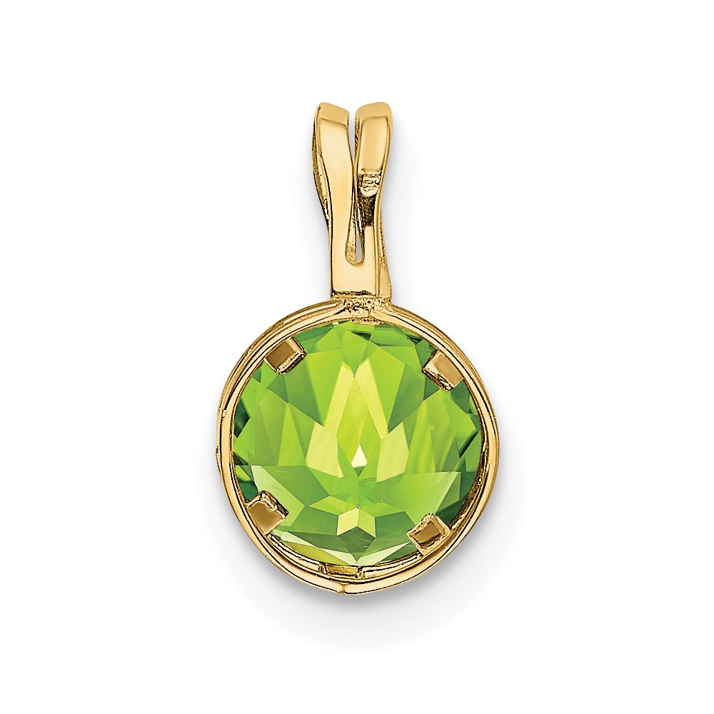 14k 6mm Peridot bezel pendant (XP301PE)