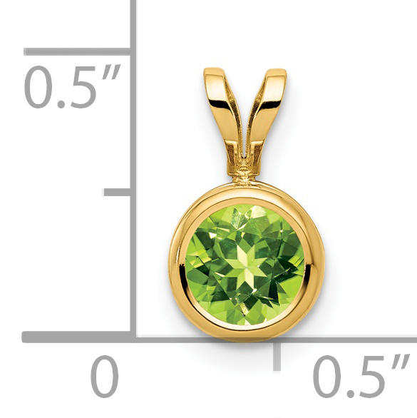 14k 6mm Round Peridot Bezel Pendant XP301PE product image view 4