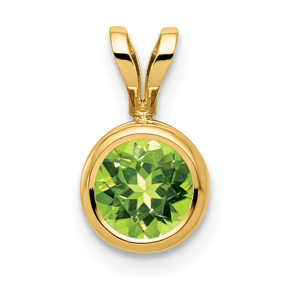 14k 6mm Peridot bezel pendant (XP301PE)