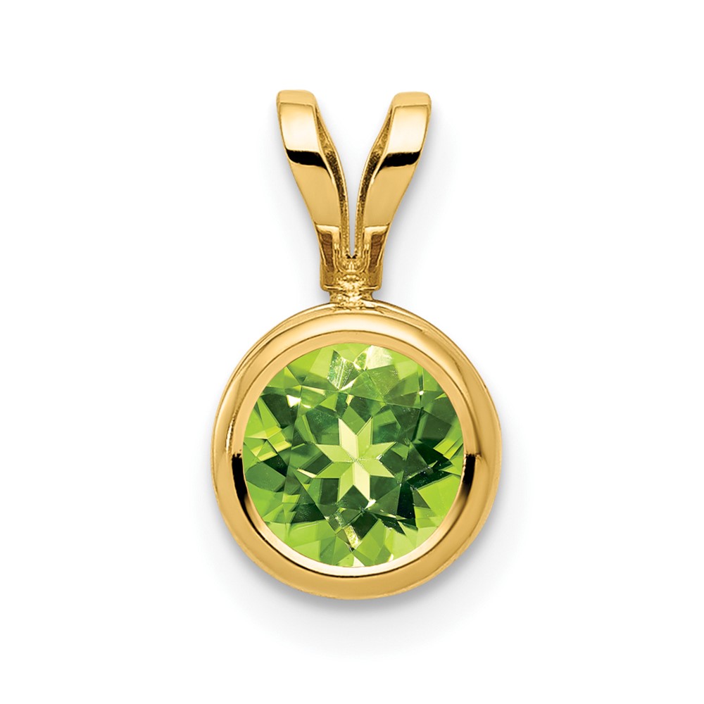 14k 6mm Peridot bezel pendant (XP301PE)
