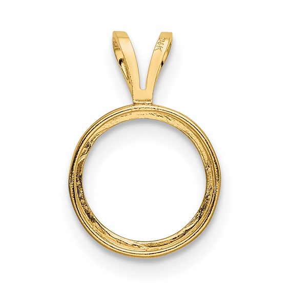 14k 8mm Round Stone Bezel Pendant Mounting