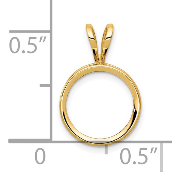 14k 8mm Round Stone Bezel Pendant Mounting