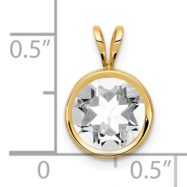 14k 8mm Round Cubic Zirconia Bezel Pendant XP303CZ detailed image 4