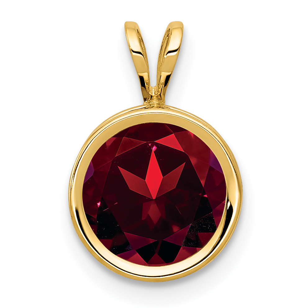 14k 8mm Garnet bezel pendant (XP303GA)