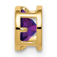 14K 5mm Yellow Gold Round Amethyst Bezel Chain Slide view 2