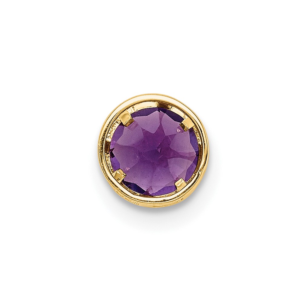 14k 5mm Amethyst Bezel Pendant (XP320AM)