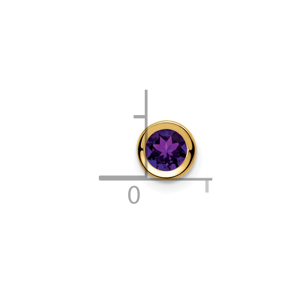 14k 5mm Amethyst Bezel Pendant (XP320AM)