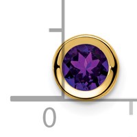 14K 5mm Yellow Gold Round Amethyst Bezel Chain Slide view 4