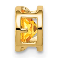 14K 5mm Yellow Gold Round Citrine Bezel Chain Slide view 2