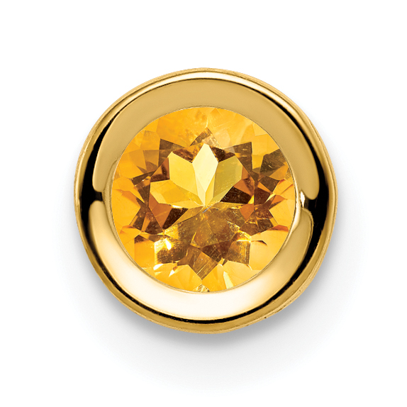 14k 5mm Citrine bezel pendant (XP320CI)