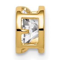 14K 5mm Yellow Gold Round Cubic Zirconia Bezel Chain Slide view 2