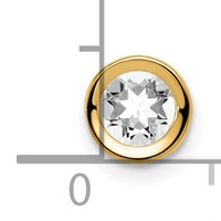14K 5mm Yellow Gold Round Cubic Zirconia Bezel Chain Slide view 4