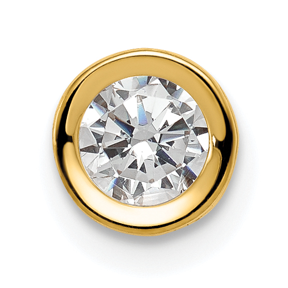 14k 5mm Cubic Zirconia bezel pendant (XP320CZ)