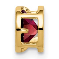 14K 5mm Round Garnet Bezel Chain Slide view 2