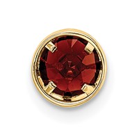 14K 5mm Round Garnet Bezel Chain Slide view 3