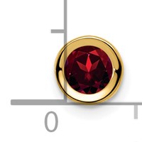 14K 5mm Round Garnet Bezel Chain Slide view 4