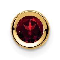 14K 5mm Round Garnet Bezel Chain Slide view 1