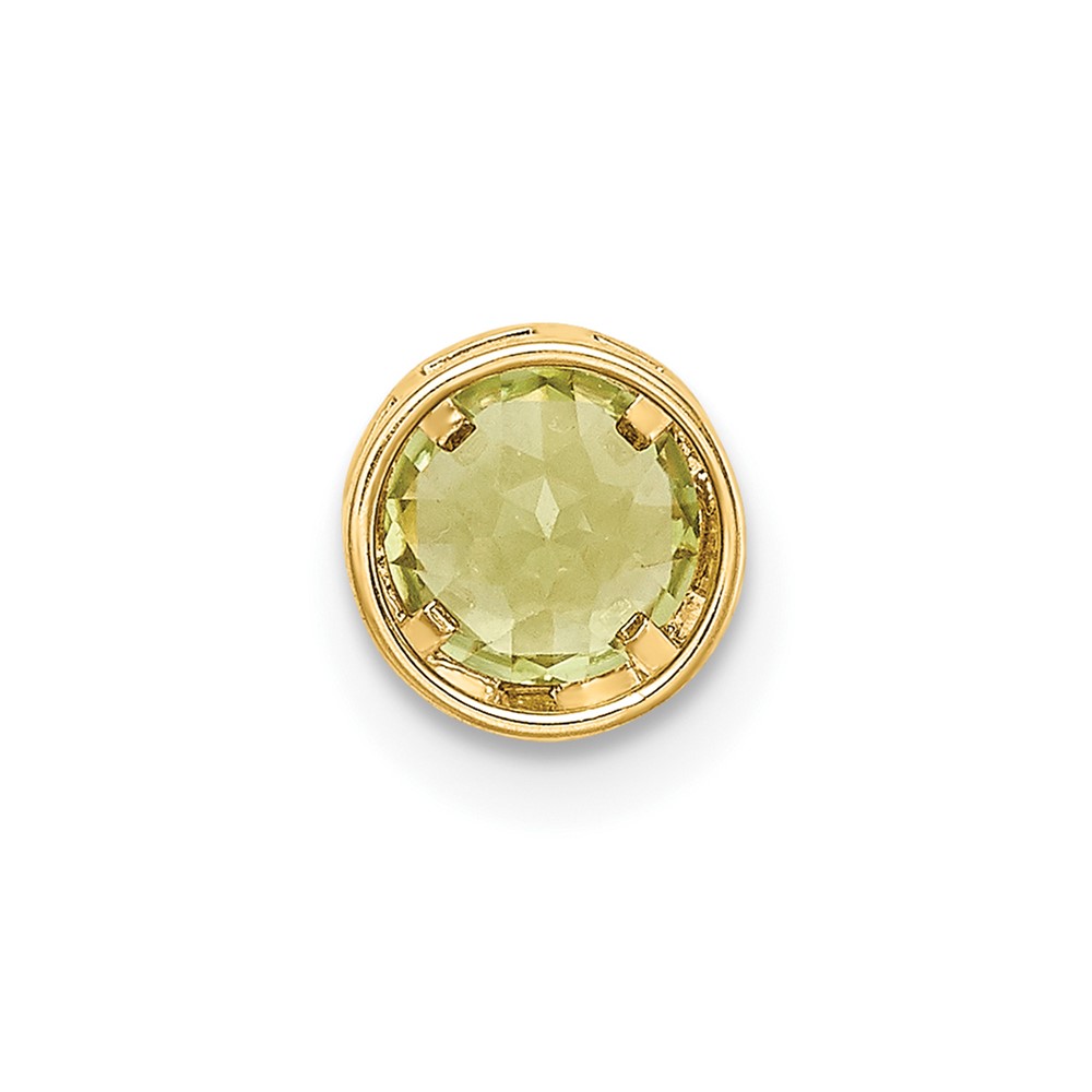 14k 5mm Peridot bezel pendant (XP320PE)
