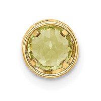 14K 5mm Yellow Gold Round Peridot Bezel Chain Slide view 3