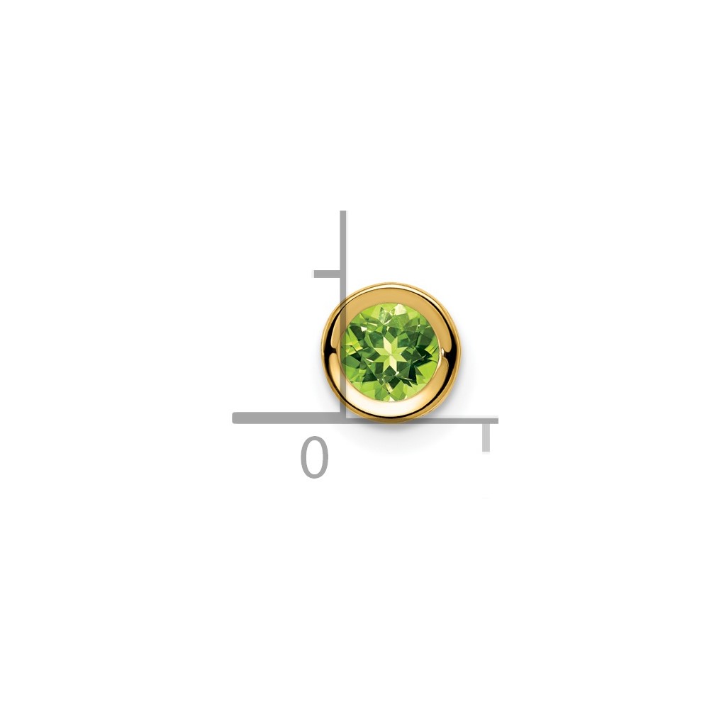 14k 5mm Peridot bezel pendant (XP320PE)