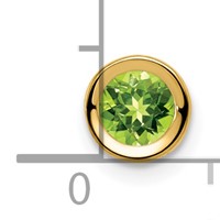 14K 5mm Yellow Gold Round Peridot Bezel Chain Slide view 4