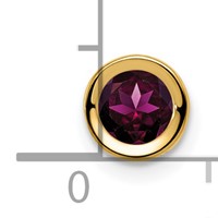 14K 5mm Yellow Gold Round Rhodolite Garnet Bezel Chain Slide view 2