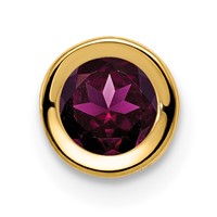 14K 5mm Yellow Gold Round Rhodolite Garnet Bezel Chain Slide view 1