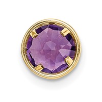 14K 6mm Round Amethyst Bezel Chain Slide view 3