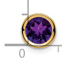 14K 6mm Round Amethyst Bezel Chain Slide view 4