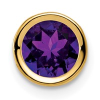 14K 6mm Round Amethyst Bezel Chain Slide view 1