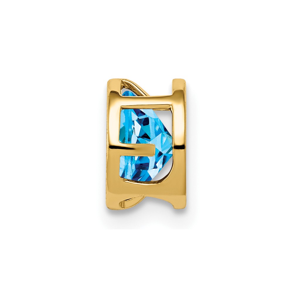 14k 6mm Blue Topaz bezel pendant (XP321BT)