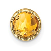 14K 6mm Round Citrine Bezel Chain Slide view 3