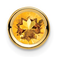 14K 6mm Round Citrine Bezel Chain Slide view 1