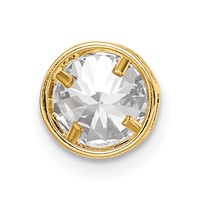 14K 6mm Yellow Gold Round Cubic Zirconia Bezel Chain Slide view 3