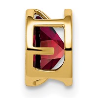 14K 6mm Yellow Gold Round Garnet Bezel Chain Slide view 2
