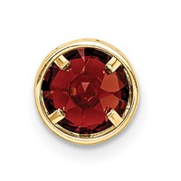 14K 6mm Yellow Gold Round Garnet Bezel Chain Slide view 3