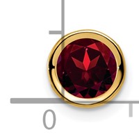 14K 6mm Yellow Gold Round Garnet Bezel Chain Slide view 4