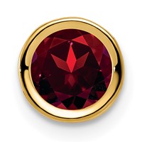 14K 6mm Yellow Gold Round Garnet Bezel Chain Slide view 1