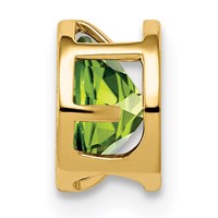 14K 6mm Yellow Gold Round Peridot Bezel Chain Slide view 2