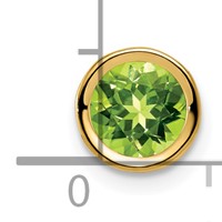 14K 6mm Yellow Gold Round Peridot Bezel Chain Slide view 4
