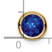 14K 6mm Yellow Gold Sapphire Bezel Pendant view 2